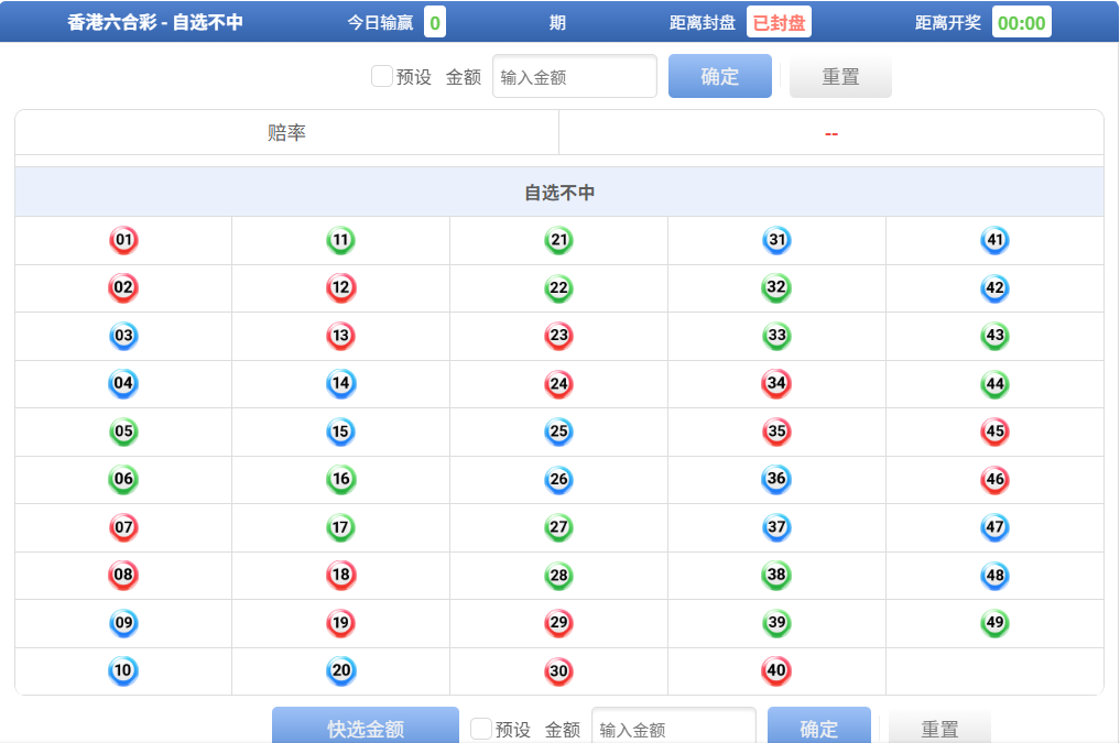 香港六合彩自选不中玩法说明画面